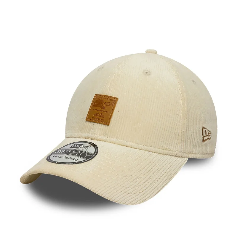 Fashionable Bucket Hats for WomenNew Era Cord Patch Cream 39THIRTY Stretch-Fit Cap