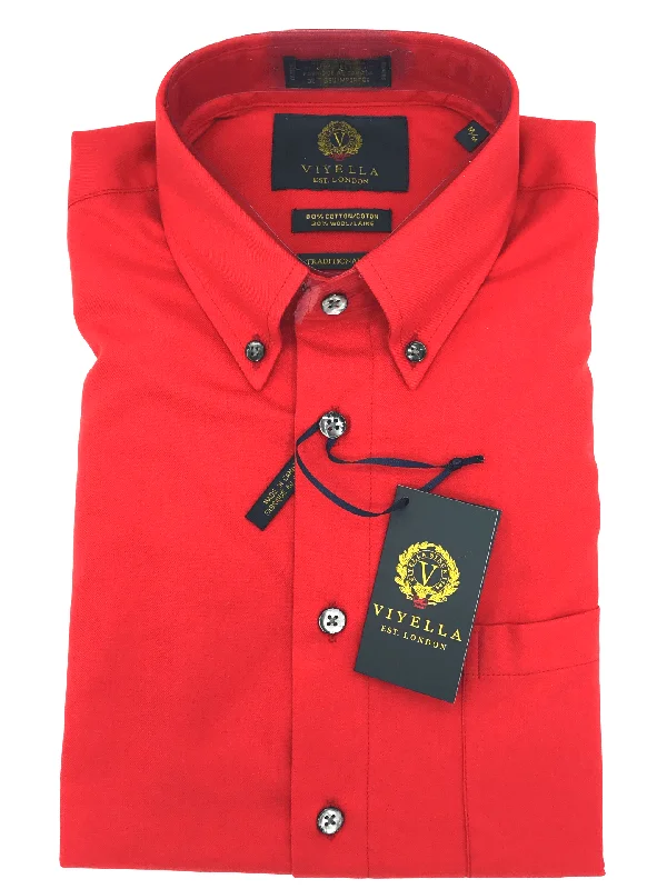 Casual Men's Button-Down ShirtsViyella Solid Colour Sport Shirts - 255401