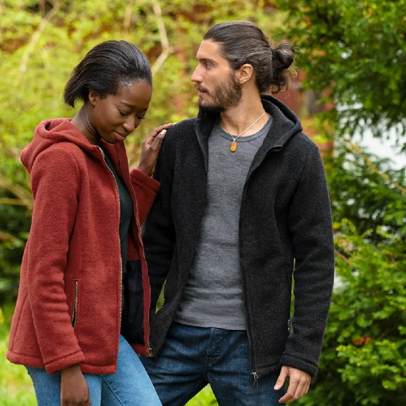 Durable Men's Acrylic SweatersEngel Men Hooded Jacket, Wool Fleece