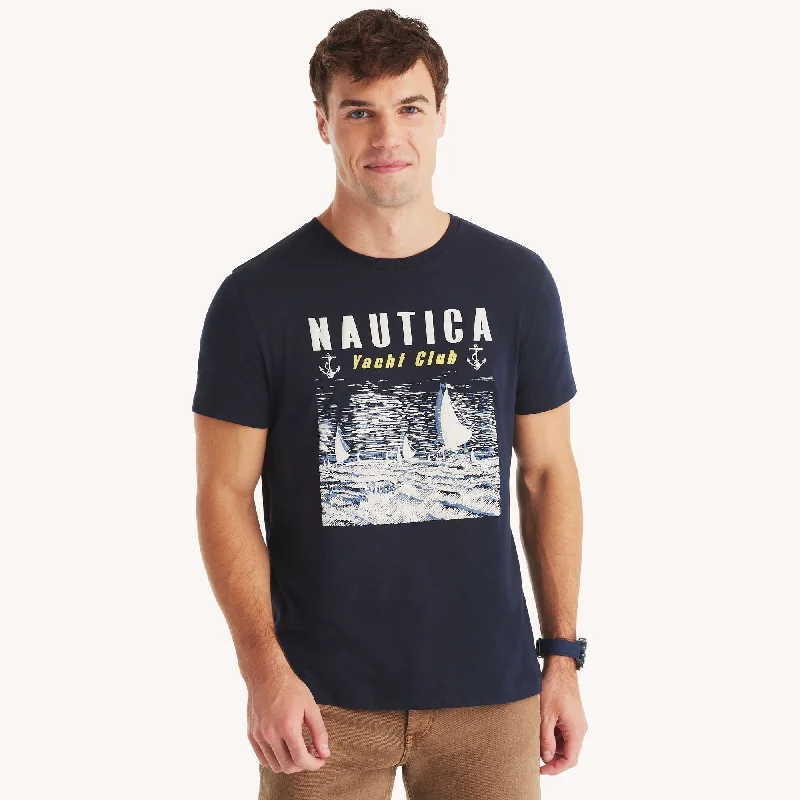 Men's Shirts with Graphic PrintsNautica Mens Yacht Club Graphic T-Shirt