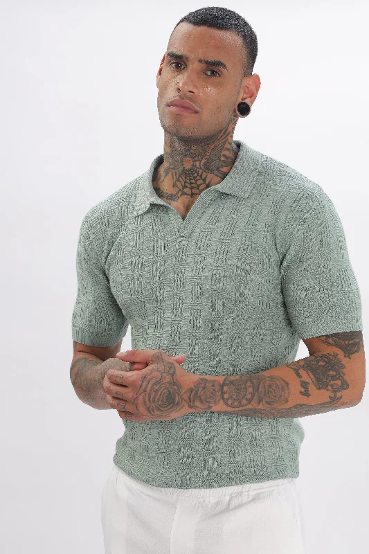 Men's Shirts with Bow TiesUrban Grid Polo Turqoise T-shirt