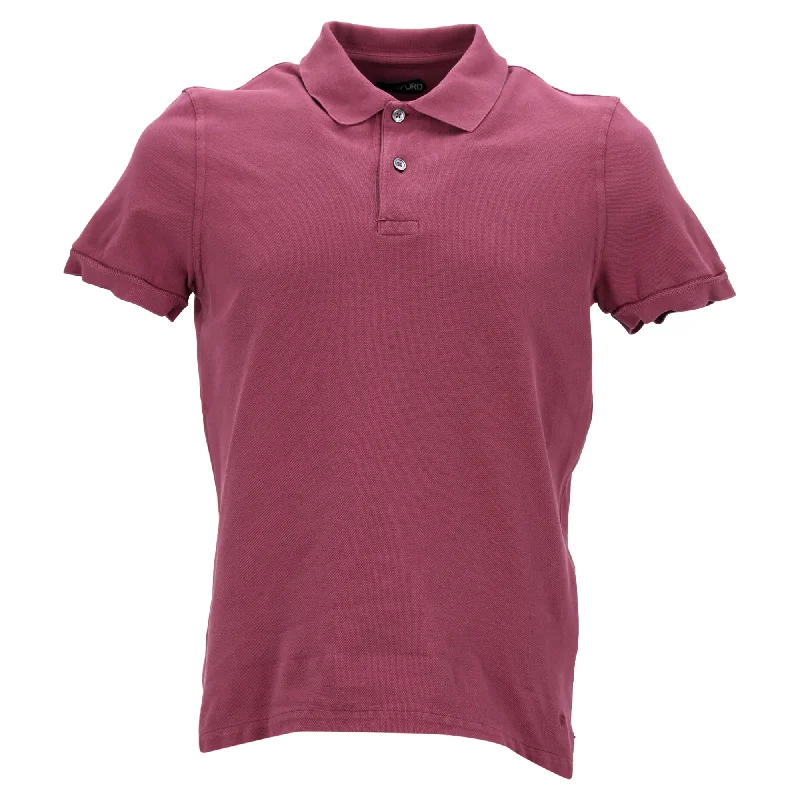 Men's Shirts with Scoop NecksTom Ford Basic Polo Shirt in Pink Cotton