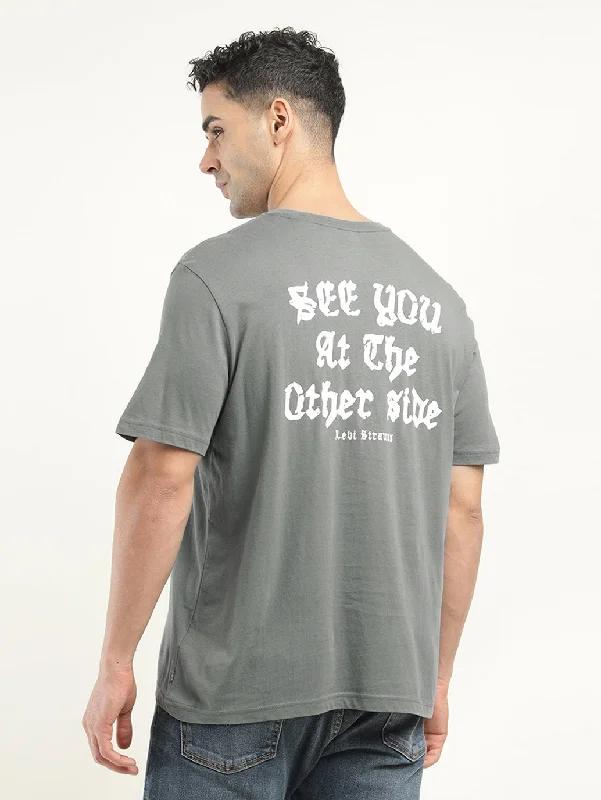 Men's Shirts with Roll-Up SleevesMen's Typographic Print Crew Neck T-Shirt