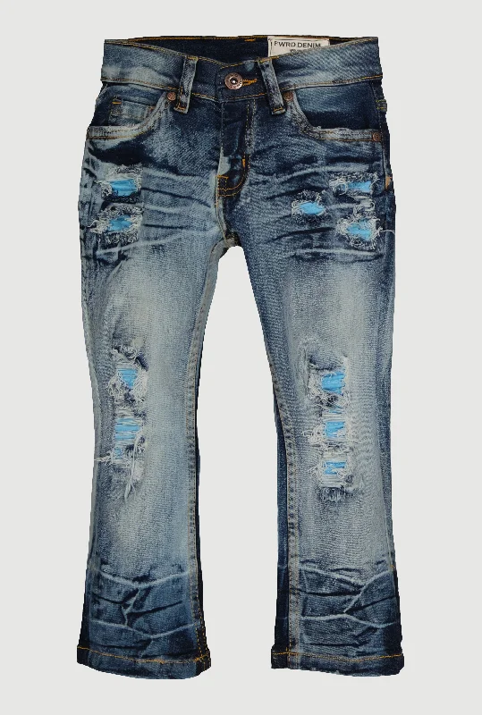 Jeans for Men with a Big BellyToddler Boys Patch and Repair Distressed Jeans