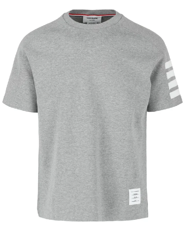 Men's Shirts with Hidden ButtonsThom Browne Pique Stripe T-Shirt