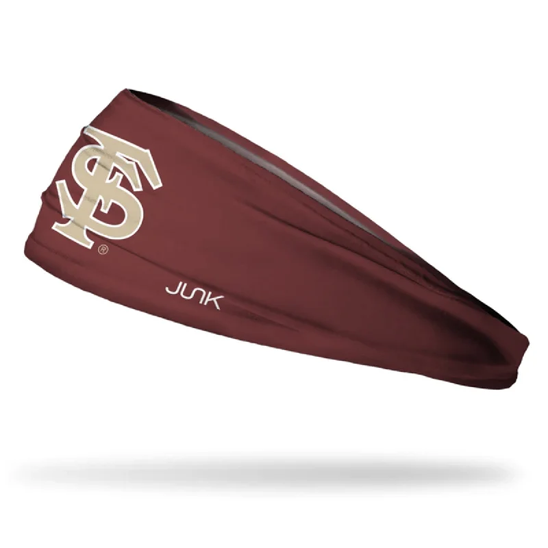 Funky Snapback HatsJunk Brands Interlocking FS Logo Headband - Garnet