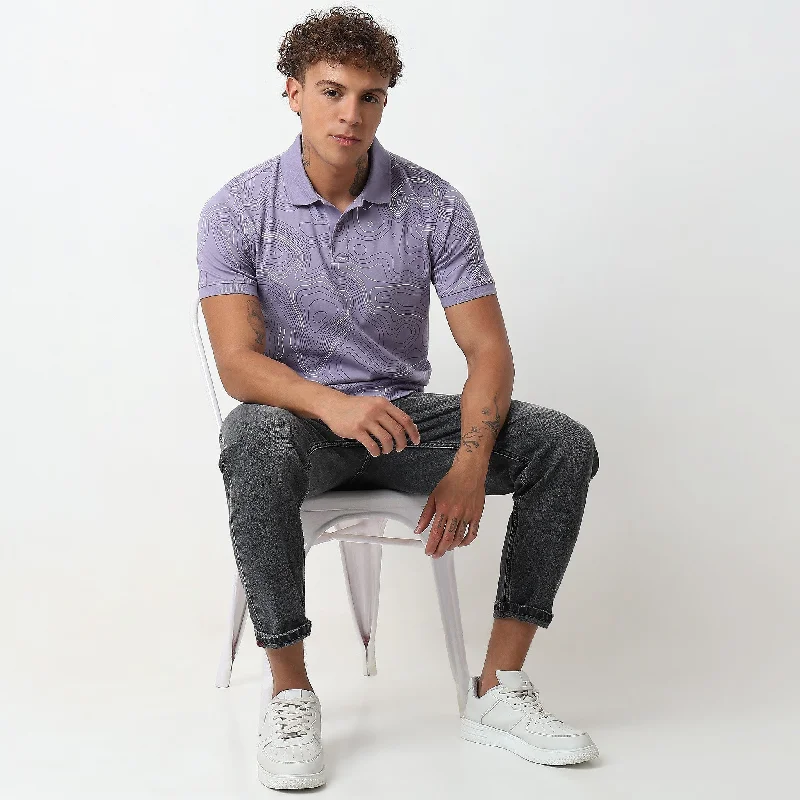 Men's Shirts for HikingRegular Fit Printed Polo T-shirt