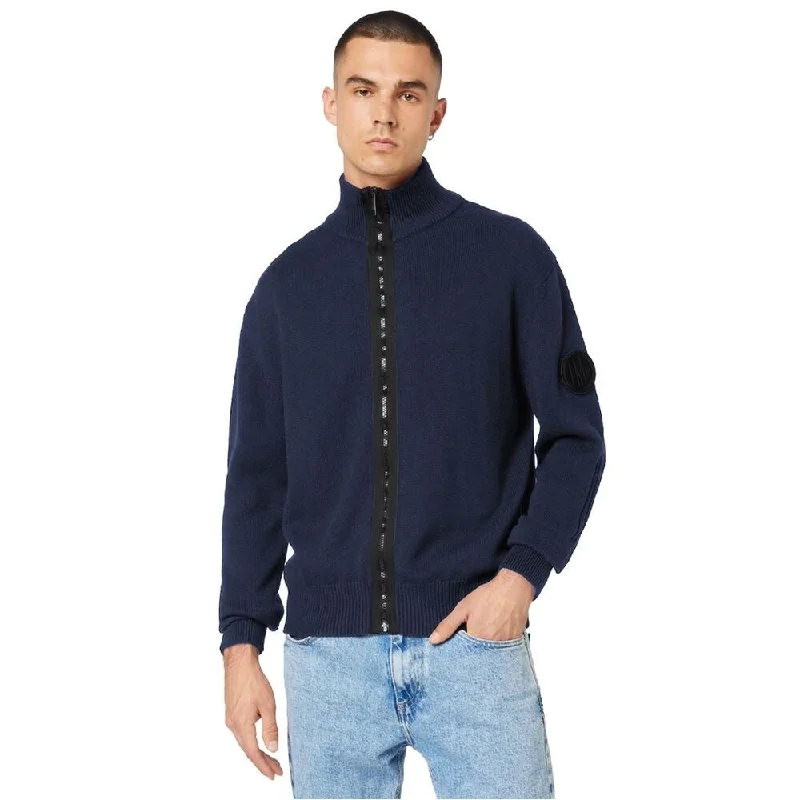 Men's Sweaters with SnapsLa Martina Blue Cotton Men's Sweater