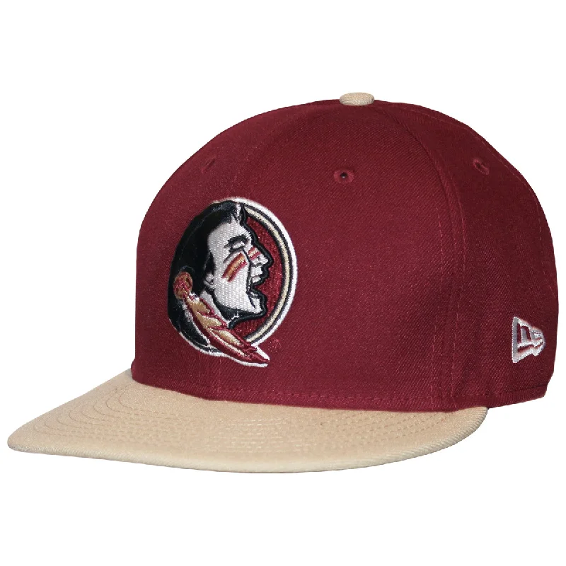 Retro Baseball CapsNew Era Seminole Logo 950 Adjustable Flat Bill Cap - Garnet/Gold
