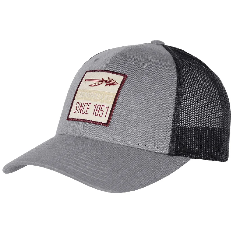 Rainproof Fishing HatsUscape Adjustable Richardson Trucker Cap with Spear Seminoles Patch - Grey/Charcoal Rainproof Fishing HatsUscape Adjustable Richardson Trucker Cap with Spear Seminoles Patch - Grey/Charcoal