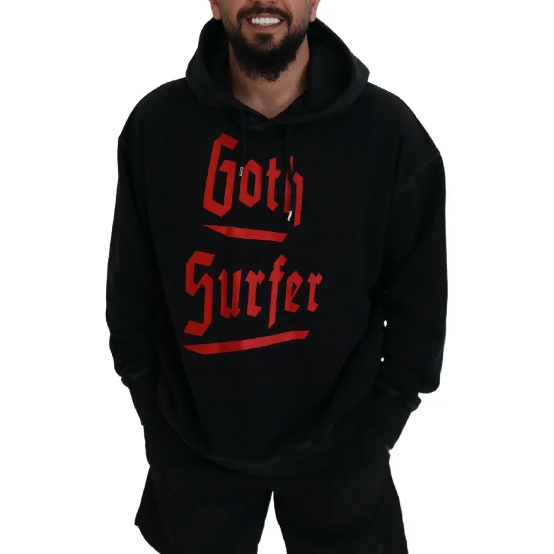 Men's Sweaters with Ribbed WaistbandsDsquared² Black Cotton Hooded Printed Men Pullover Men's Sweater (Pre-Owned) Men's Sweaters with Ribbed WaistbandsDsquared² Black Cotton Hooded Printed Men Pullover Men's Sweater (Pre-Owned)