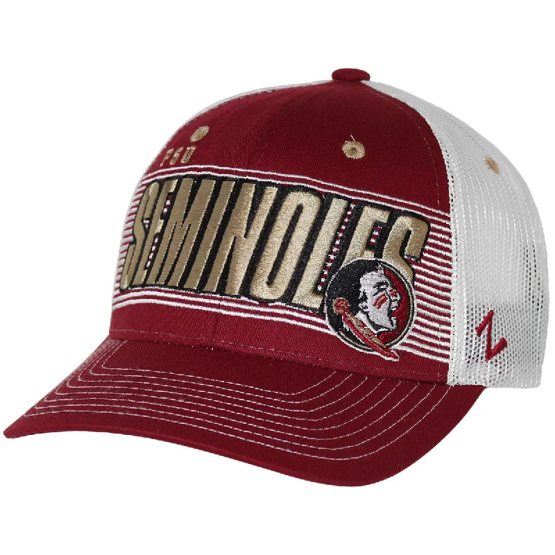 Designer Fedora HatsZephyr FSU Seminoles/Seminole Logo Adjustable Trucker Cap - Garnet/White Designer Fedora HatsZephyr FSU Seminoles/Seminole Logo Adjustable Trucker Cap - Garnet/White