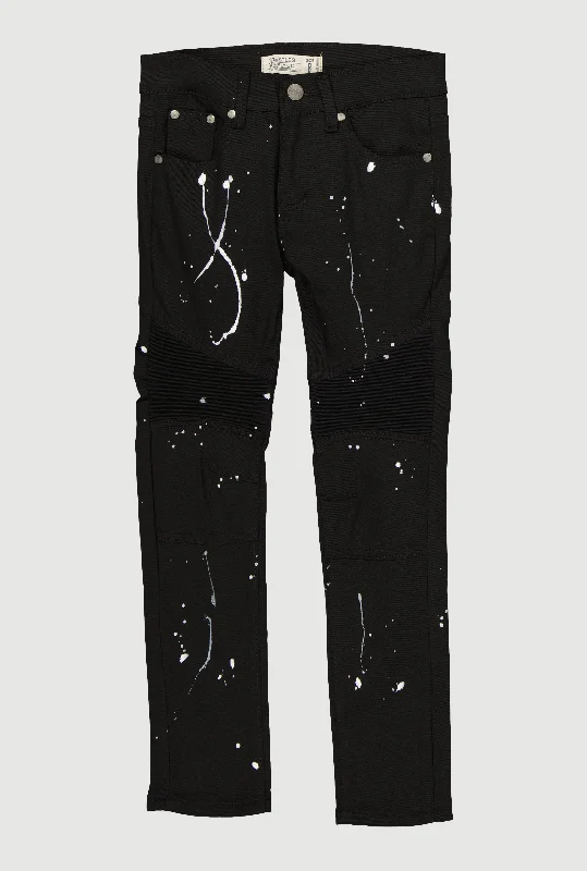 Best Fitting Men's JeansBoys Paint Splatter Moto Jeans