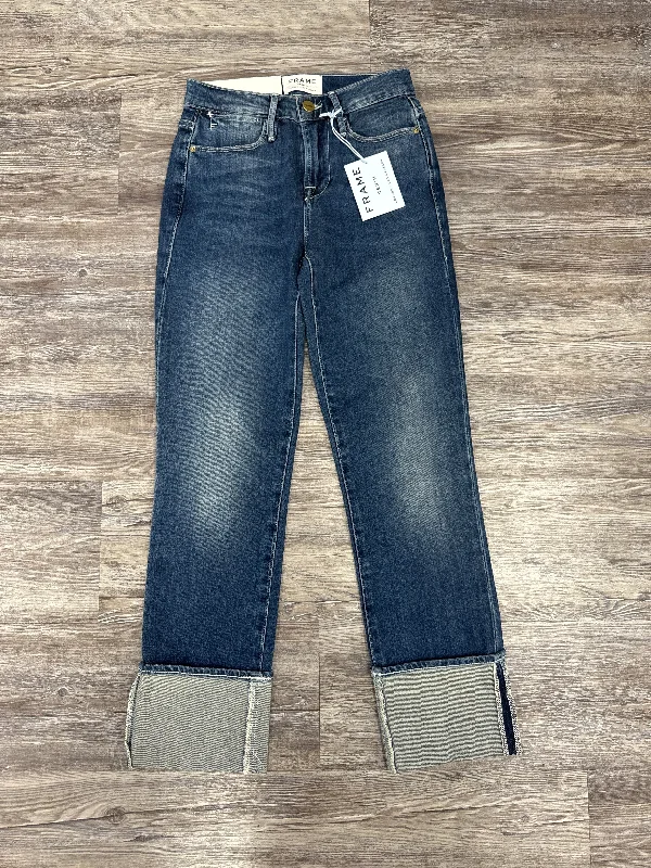 Modern Ripped and Distressed Men's JeansJeans Designer By Frame In Blue Denim, Size: 000 Modern Ripped and Distressed Men's JeansJeans Designer By Frame In Blue Denim, Size: 000