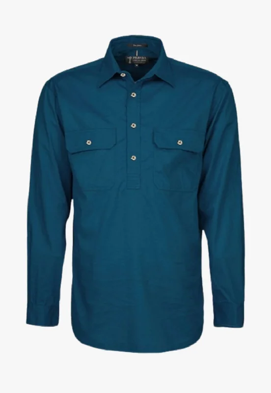 Men's Dressy Button-Down Shirts for Formal OccasionsPilbara Mens Closed Front Heavy Weight Work Shirt RM800CF Men's Dressy Button-Down Shirts for Formal OccasionsPilbara Mens Closed Front Heavy Weight Work Shirt RM800CF