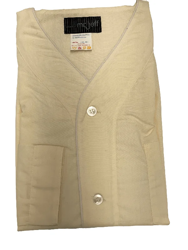 Men's Spread-Collar Shirts for a Bold StatementNight Shirt Medium Cream 00259