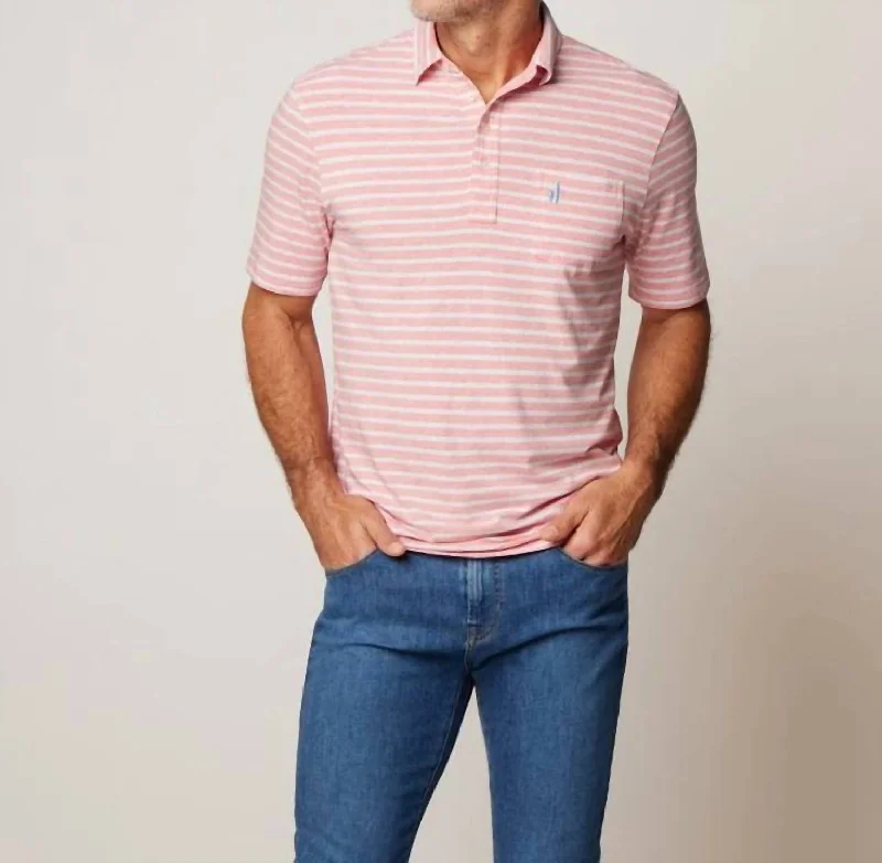 Men's Shirts with Raw-Edge HemlinesMatthis Polo Shirt In Pomegranate