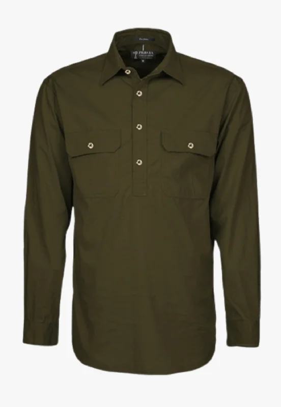Men's Long-Sleeve Shirts for Year-Round WearPilbara Mens Closed Front Work Shirt RM200CF Men's Long-Sleeve Shirts for Year-Round WearPilbara Mens Closed Front Work Shirt RM200CF