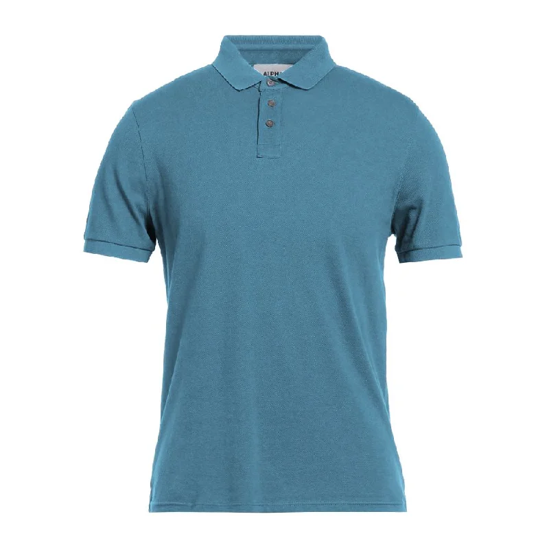 Men's Shirts with Embroidered DesignsAlpha Studio blue Cotton Polo Men's Shirt