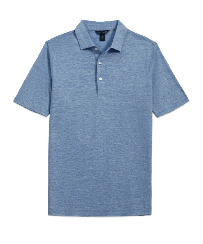 Men's Short-Sleeved ShirtsMen's Linen Melange Polo Shirt In Sky