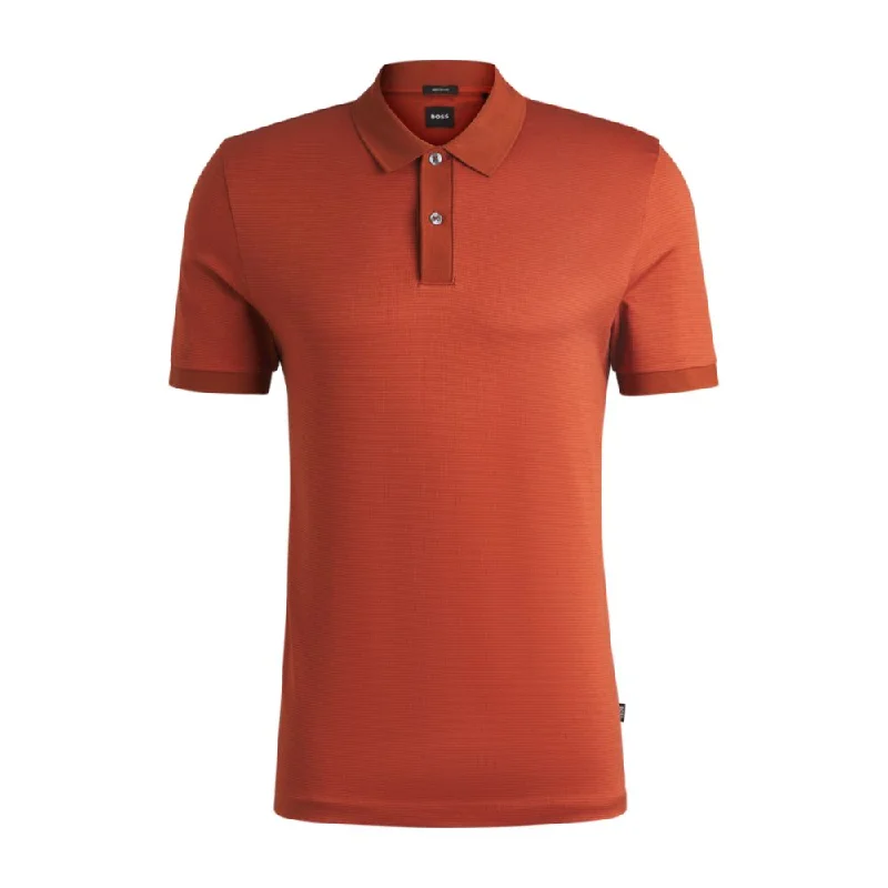 Men's Shirts with French CuffsMercerized-cotton polo shirt with micro pattern
