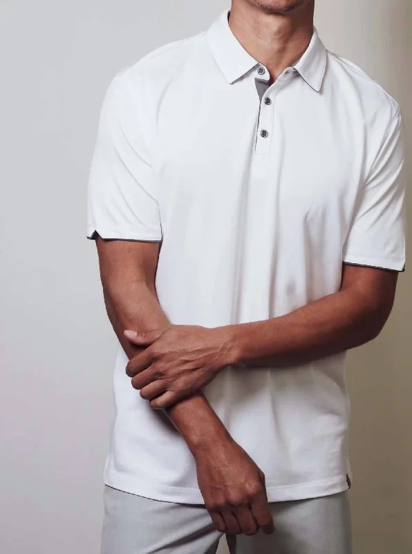 Men's Shirts with Pleated HemlinesCountry Club Polo Shirt In White