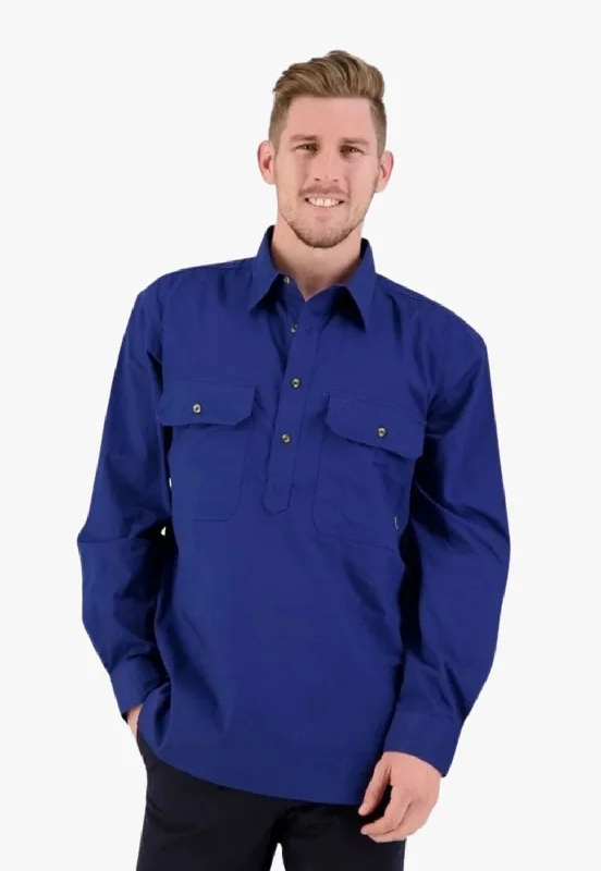 Men's Pattern-Clashing Shirts for Bold FashionSwanndri Mens Bendigo Closed Front Work Shirt