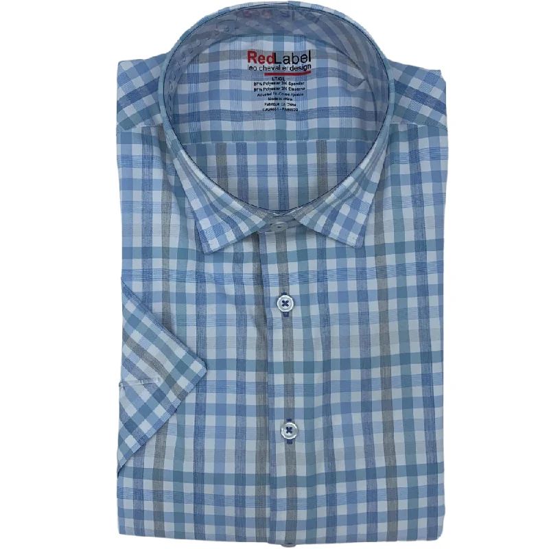 Men's Patterned Dress Casual Shirts for Smart-Casual EventsLeo Chevalier Red Label Big and Tall Short Sleeve Sport Shirt - 524055 QT 1300