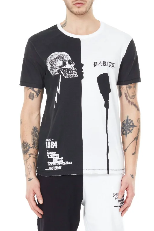 Men's Shirts with Custom MonogramsParis Is Punk Knit Printed T-Shirt In Black/white
