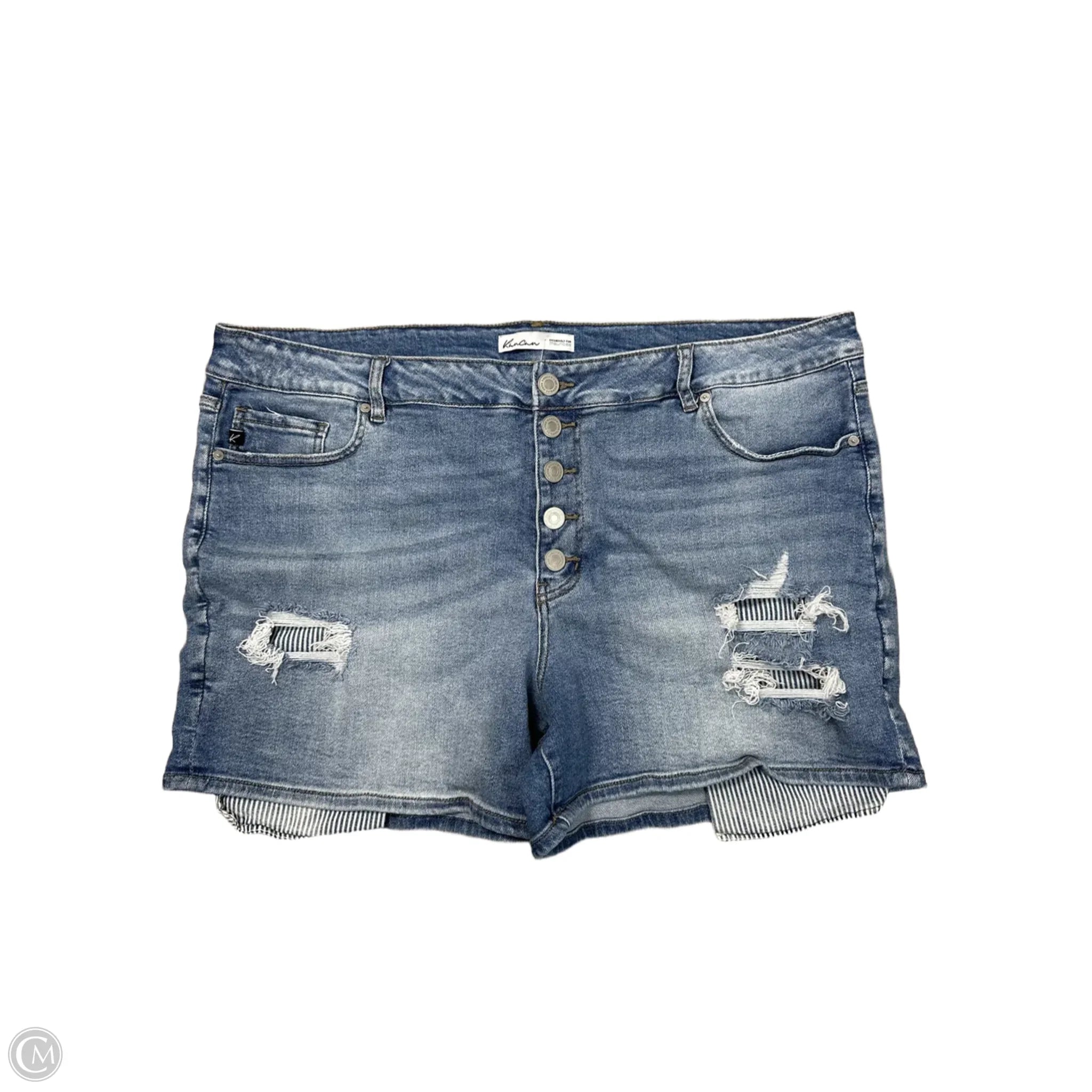 Practical Men's Heavy-Duty Cargo ShortsShorts By Kancan In Blue Denim, Size: 3x