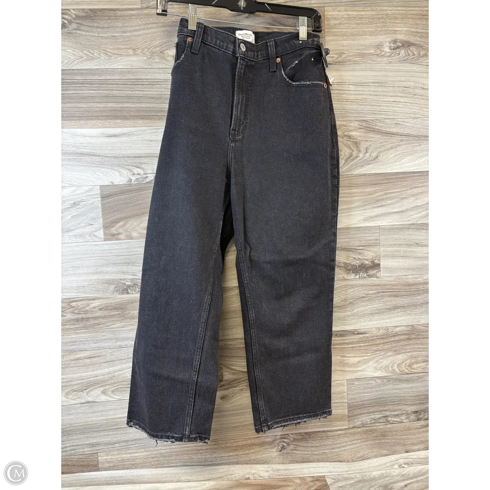 Men's Jeans with a Distressed LookJeans Straight By Abercrombie And Fitch In Black Denim, Size: 8