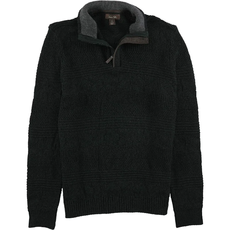 Men's Sweaters with Contrast TrimTasso Elba Mens Quarter Zip Knit Sweater