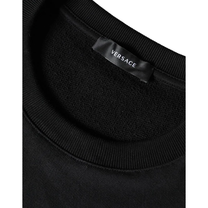 Men's Sweaters with Elastic CuffsVersace Black Medusa Fleece Cotton Crew Neck Sweatshirt Men's Sweater Men's Sweaters with Elastic CuffsVersace Black Medusa Fleece Cotton Crew Neck Sweatshirt Men's Sweater