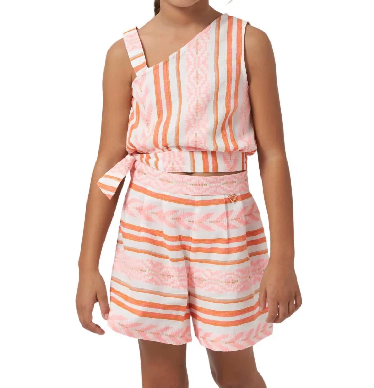 Athletic-Inspired Men's Workout and Running ShortsGirls Jacquard Shorts In Flamingo