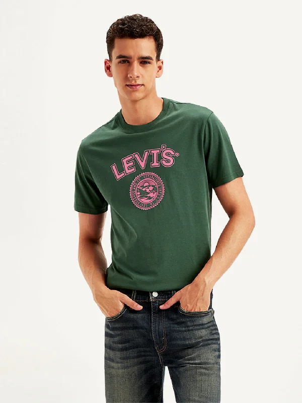 Men's Shirts with Hook-and-Loop ClosuresMen's Graphic Print Regular Fit T-Shirt