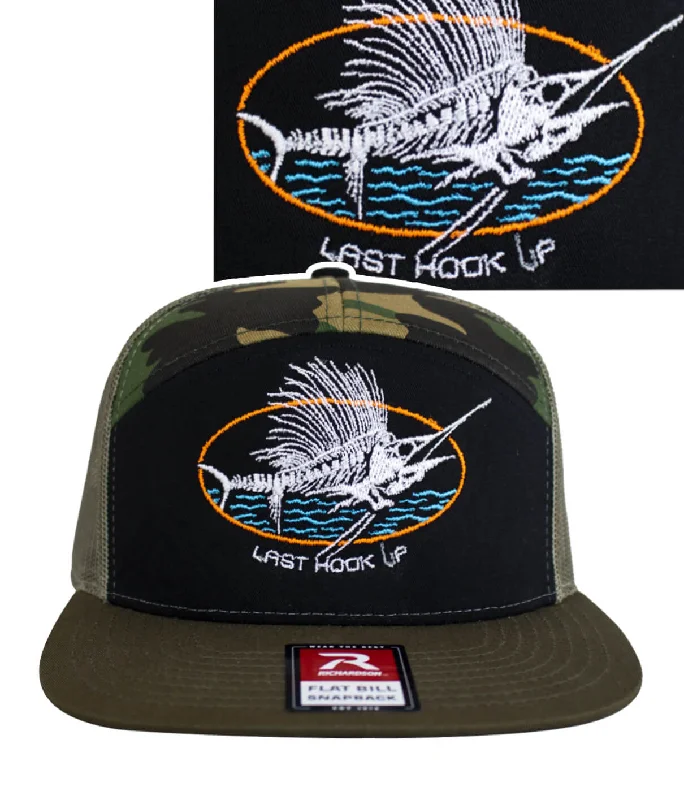 Unique Fedora Caps"Last Hook Up" 7 Panel Trucker Snapback Hat For Men And Women
