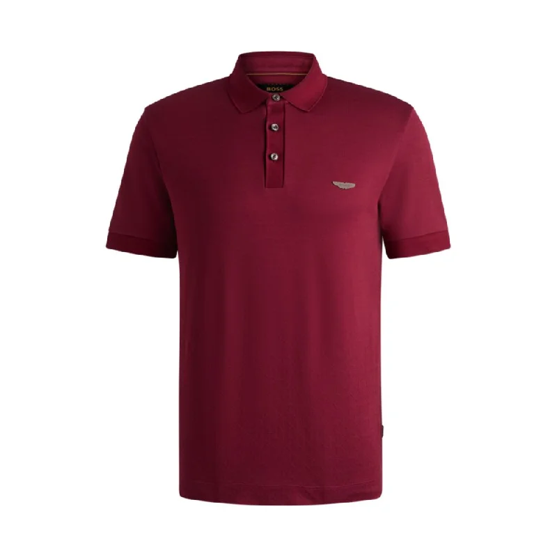 Men's Shirts with Hidden Buttonsx ASTON MARTIN cotton-silk polo shirt with degradé jacquard Men's Shirts with Hidden Buttonsx ASTON MARTIN cotton-silk polo shirt with degradé jacquard