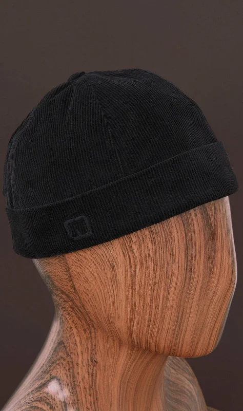 Embroidered Bucket HatsQL Velvet Docker Hat in Black