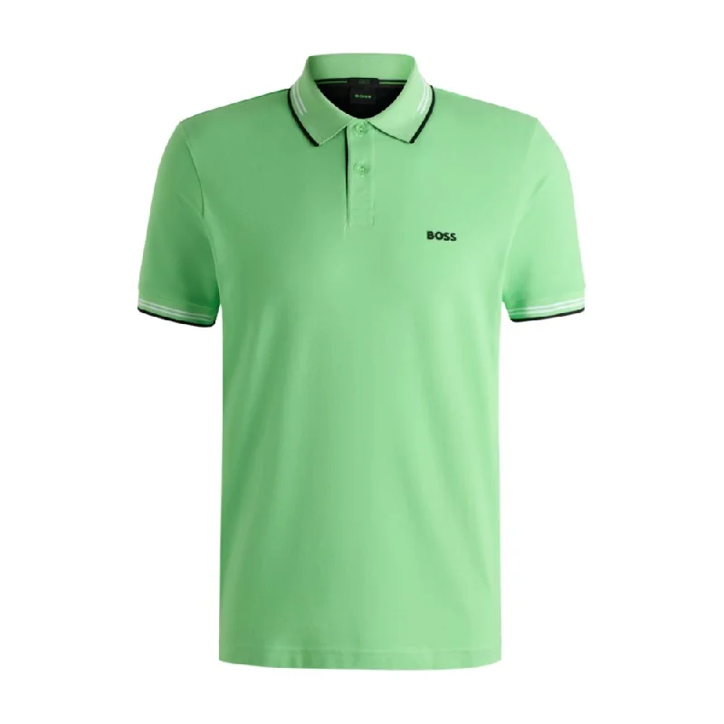 Men's Shirts with Mandarin CollarsStretch-cotton slim-fit polo shirt with branding
