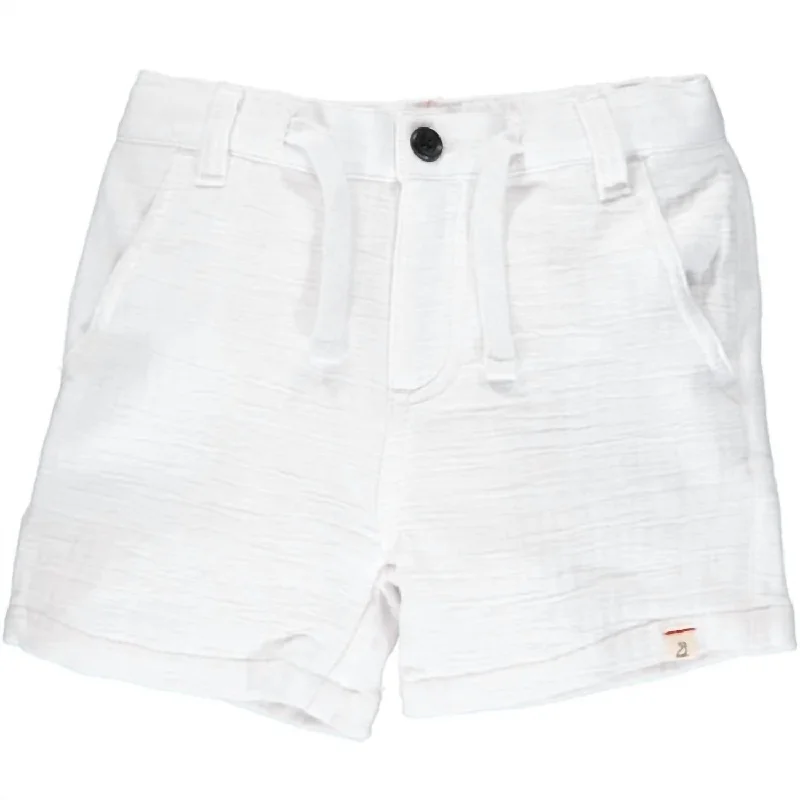 Skinny-Fit Men's Fashion and Casual ShortsBoy's Crew Gauze Shorts In White