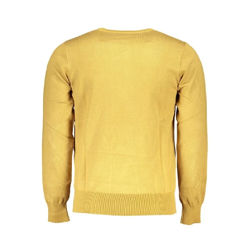 Men's Sweaters with Belt LoopsU.S. Grand Polo Yellow Nylon Men's Sweater
