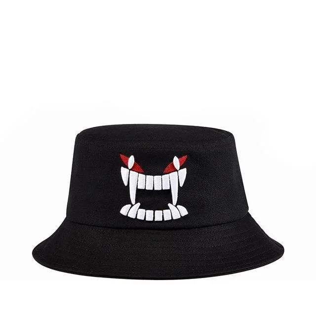 Warm Winter BeaniesMen's Punk Devil's Teeth Embroidered Hat