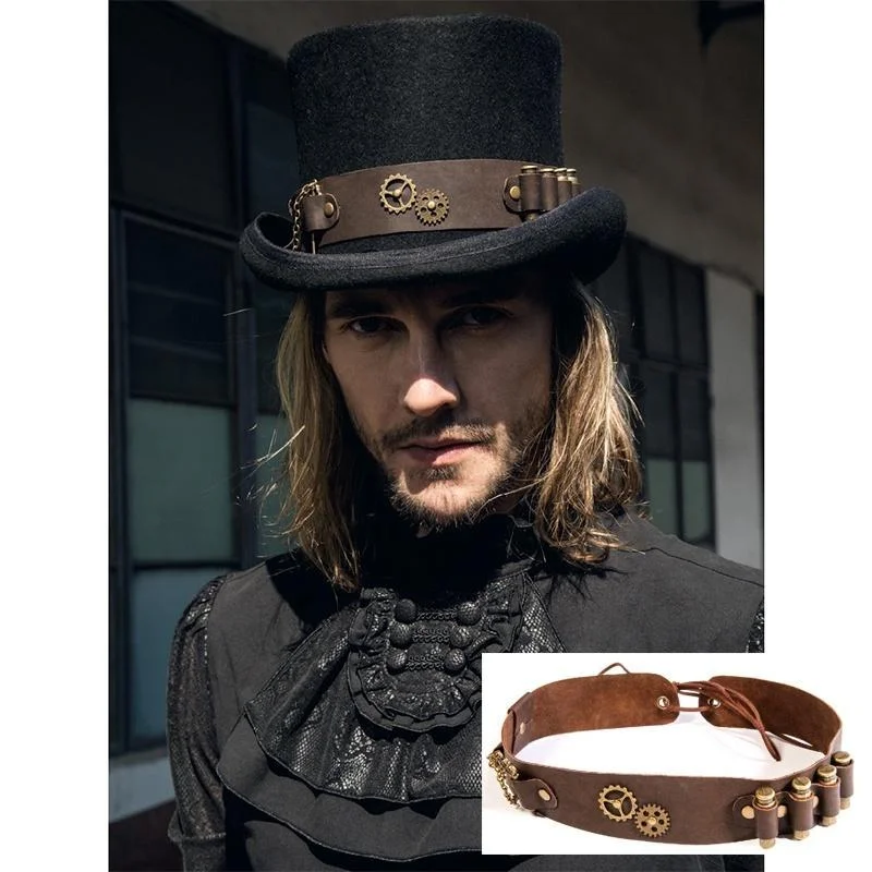 Cheap Winter HatsMen's Steampunk Bullet Faux Leather HatWear