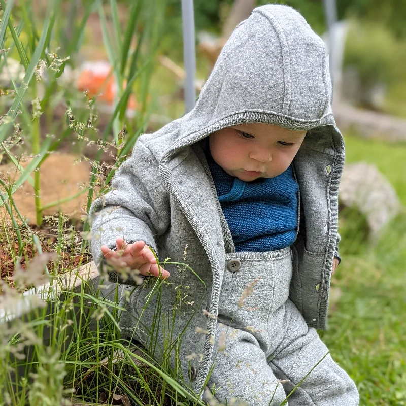Men's Sweaters with Thumbholes in SleevesDisana Baby Hooded Jacket, Boiled Wool