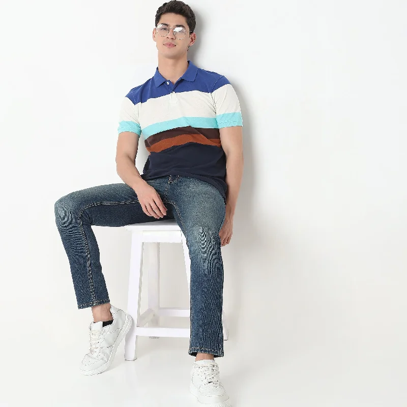 Men's Shirts with Embroidered DesignsWeekend Polo™ - Auto Stripes Pattern Regular Fit Polo T-Shirt Men's Shirts with Embroidered DesignsWeekend Polo™ - Auto Stripes Pattern Regular Fit Polo T-Shirt