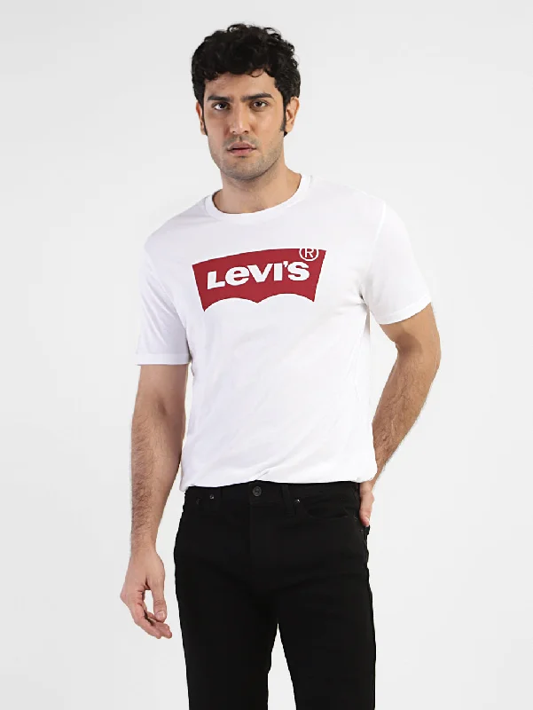 Men's Shirts with Rounded HemlinesMen's Brand Logo Crew Neck T-shirt