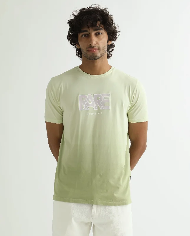 Men's Shirts with Elastic WaistbandsRare Rabbit Men's Albury Light Green Cotton Lycra Fabric Crew Neck Half Sleeves Regular Fit Graphic Print Branding Ombre T-Shirt Men's Shirts with Elastic WaistbandsRare Rabbit Men's Albury Light Green Cotton Lycra Fabric Crew Neck Half Sleeves Regular Fit Graphic Print Branding Ombre T-Shirt
