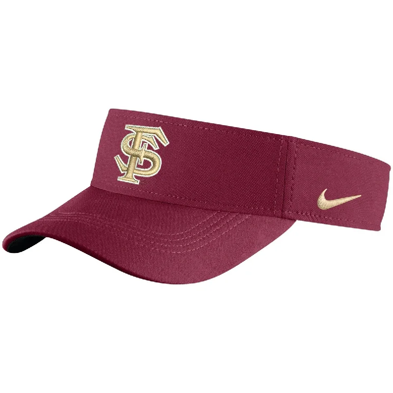Female Straw HatsNike Interlocking FS Logo Dri-fit Visor - Garnet