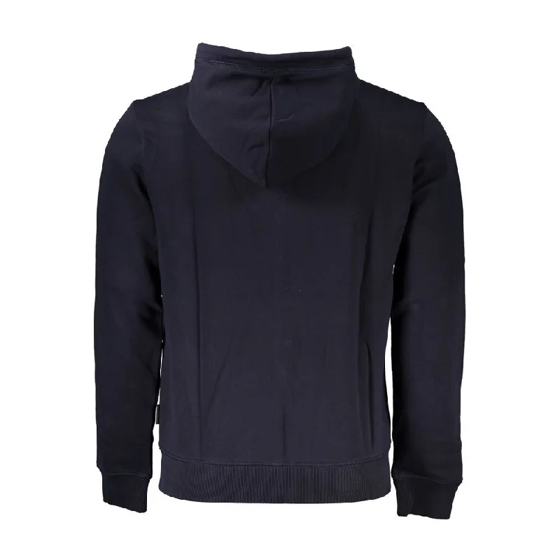 Lightweight Men's Cardigan SweatersNapapijri Blue Cotton Men Hooded Men's Sweater