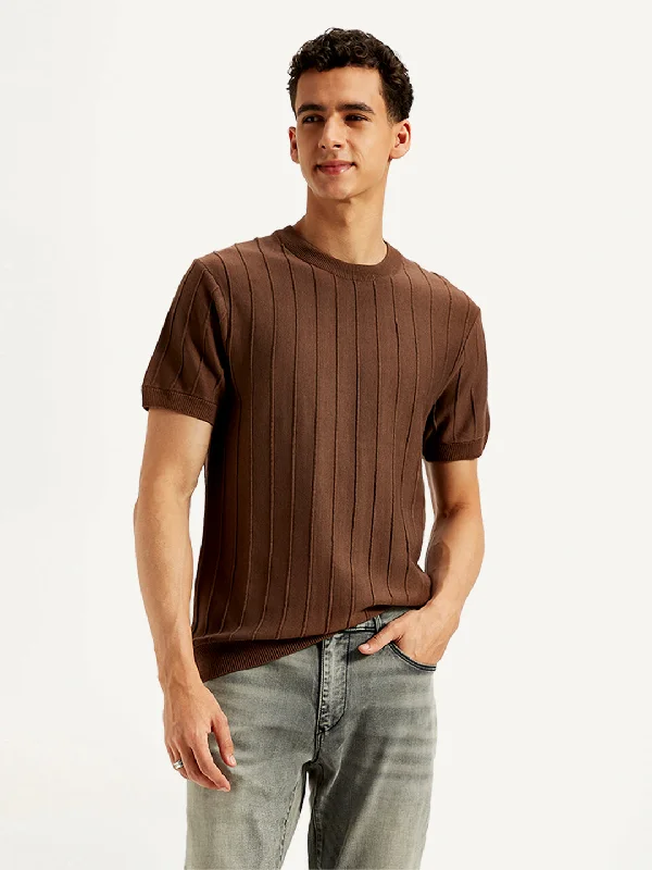 Men's Shirts with Floral PrintsMen's Textured Slim Fit T-Shirt